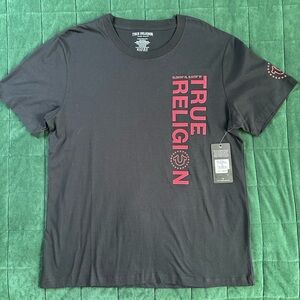 True Religion Men’s T-Shirt XL Black Silicone Logo Graphic Tee New With Tags